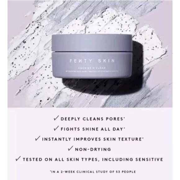 Fenty Skin by Rihanna $38 MSRP Cookies N Clean Detox Face Mask 2.5 fl oz NIB - Picture 2 of 7